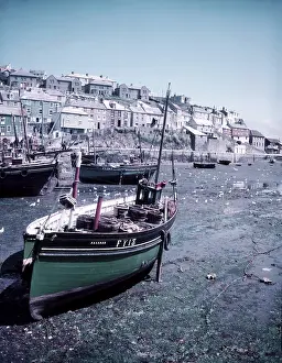 Fishing Boat Prints: Mevagissey harbour, Cornwall, c1955. Creator: Arthur Charles Kirby Ware