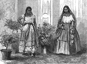 Reid Thomas Mayne Prints: A Mexican Courtyard (Patio); A Zigzag Journey through Mexico, 1875. Creator: Unknown