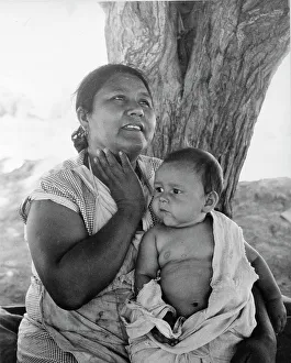 Mexican Prints: Mexican mother in California, 1935. Creator: Dorothea Lange