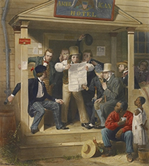 Porch Prints: Mexican News, 1851, copyright 1853. Creators: Richard Caton Woodville, Alfred Jones