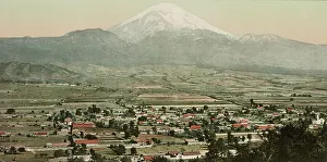 Photochrom Print Prints: Mexico, Popocatapetl [sic] from Amecameca