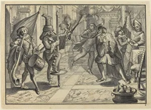 Harlequin Prints: Mezzetin and Harlequin, Disguised as the Captain