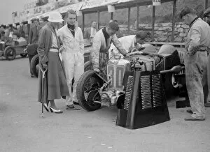 Car Maintenance Gallery: MG C type Midget of Hugh Hamilton in the pits at the RAC TT Race, Ards Circuit, Belfast, 1932