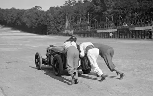 Broken Down Prints: MG C type receiving a push at Brooklands, 1931 Artist: Bill Brunell