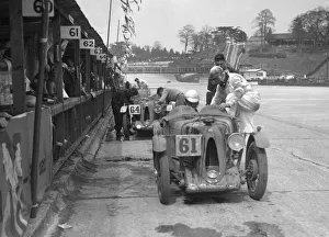 MG C types at the JCC Double Twelve race, Brooklands, 8 / 9 May 1931. Artist: Bill Brunell