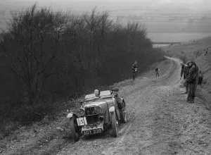 Chinnor Prints: MG J2 competing in a trial, Crowell Hill