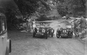 Clapper Bridge Gallery: MG J2 and MG D type at the Mid Surrey AC Barnstaple Trial, Tarr Steps, Exmoor, 1934