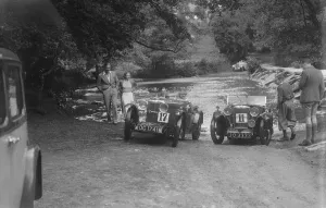Exmoor Prints: MG J2 and MG D type at the Mid Surrey AC Barnstaple Trial, Tarr Steps, Exmoor, 1934