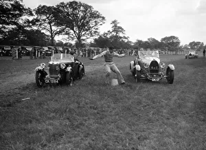 Bugatti Oc Prints: MG M type and Bugatti Type 43 taking part in the Bugatti Owners Club gymkhana, 5 July 1931