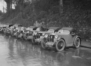 MG M types at the MCC Lands End Trial, Launceston, Cornwall, 1930. Artist: Bill Brunell