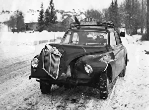 MG Magnette ZA crash, 1955 Monte Carlo rally. Creator: Unknown MG Magnette ZA crash, 1955 Monte Carlo rally. Creator: Unknown