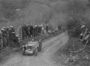Motor Racing Team Prints: MG PA of Jack Bastock of the Cream Cracker Team competing in the MCC Lands End Trial, 1935