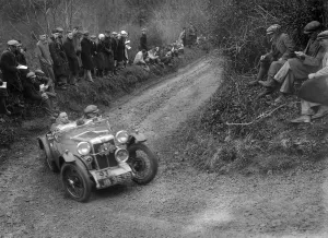 Bend Prints: MG PA of RA MacDermid of the Cream Cracker Team competing in the MCC Lands End Trial, 1935