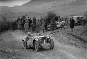 Motor Racing Team Prints: MG PB of EJ Haesendonck of the Cream Cracker Team at the MG Car Club Midland Centre Trial