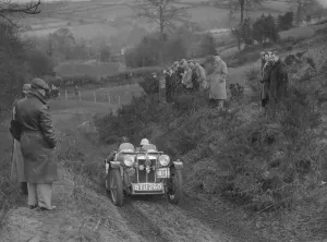MG PB of J Terras competing in the MG Car Club Midland Centre Trial, 1938. Artist: Bill Brunell