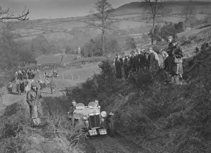 MG PB of K Scales competing in the MG Car Club Midland Centre Trial, 1938. Artist: Bill Brunell