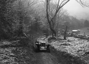 MG PB taking part in a motoring trial, late 1930s. Artist: Bill Brunell