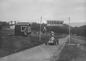 Finishing Prints: MG racing single-seater at the finish of the Shelsley Walsh Hillclimb