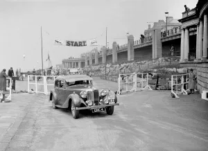 MG SA of GB Hall competing in the Blackpool Rally, 1936. Artist: Bill Brunell