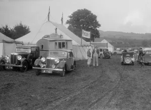 MG SA and MG 18 / 80 at Shelsley Walsh, Worcestershire, during the Blackpool Rally, 1937