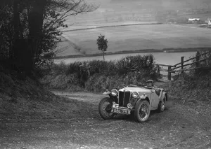 Crawford Gallery: MG TA of Ken Crawford of the Cream Cracker Team at the MG Car Club Midland Centre Trial, 1938