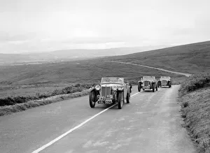 Crawford Prints: Three MG TAs competing at the MCC Torquay Rally, July 1937. Artist: Bill Brunell