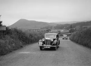 Swac Prints: MG VA of RK Wellsteed ahead of a Wolseley saloon at the South Wales Auto Club Welsh Rally