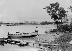 Miami Florida United States Of America Prints: Miami River and the Hotel Royal Palm, Miami, Fla. c1900. Creator: Unknown