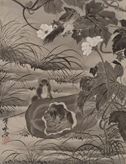 Melon Gallery: Mice in a Melon, ca. 1887. Creator: Kawanabe Kyosai