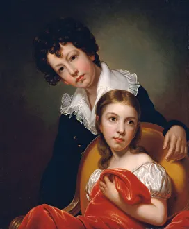 Sister Prints: Michael Angelo and Emma Clara Peale, ca. 1826. Creator: Rembrandt Peale