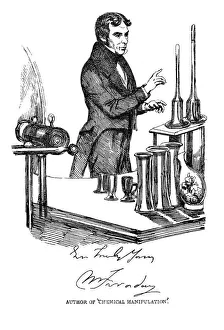 Michael Faraday lecturing at the Royal Institution, London, c1835