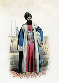Michel Prints: Michel Soutzo, Prince of Moldova, engraving, 1870