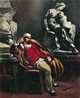 Eckstein Halpaus Gmbh Gallery: Michelangelo 1475-1564. - Gemalde von Delacroix, 1934