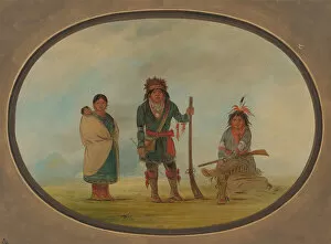 Carrying On Back Collection: Three Micmac Indians, 1861 / 1869. Creator: George Catlin
