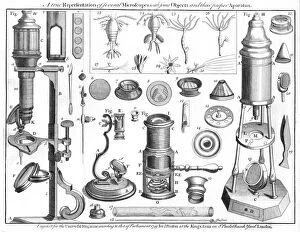 Microscopes and microscopical objects, 1750