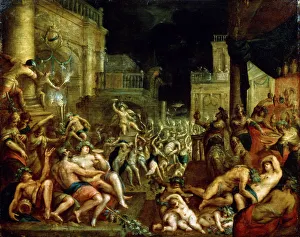 Midas Feast in Honour of Bacchus and Silenus. c. 16th century. Artist: Lucas van Valckenborch