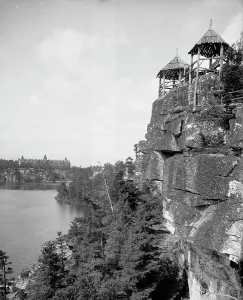 Gazebo Prints: Midcliff, Lake Minnewaska, N.Y. between 1900 and 1905. Creator: Unknown