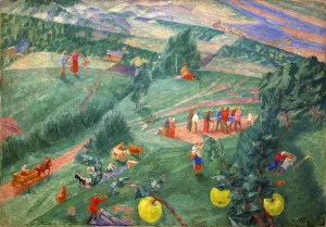 Petrov Vodkin Prints: Midday, 1917. Artist: Kuz ma Petrov-Vodkin