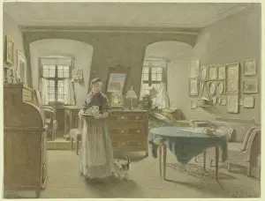 Middle-class living room, 1861. Creator: Angilbert Gobel