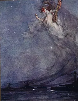 Battleships Gallery: The Middle Watch, illustration from Drakes Drum and Other Songs of the Sea, 1905