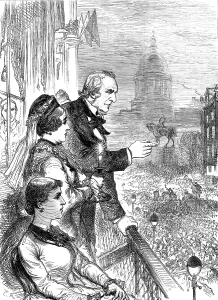 The Midlothian Election: Mr. Gladstone addressing the crowd…in George-Street, Edinburgh, 1880. Creator: Unknown