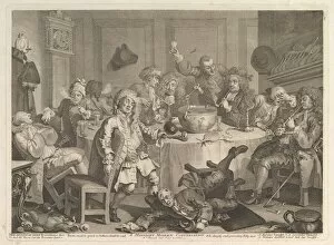 Socialising Collection: A Midnight Modern Conversation, March, 1732. Creator: William Hogarth