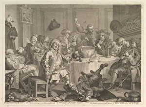 Coffee House Prints: A Midnight Modern Conversation, March, 1732. Creator: William Hogarth
