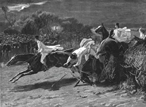 Midnight Prints: The Midnight Steeplechase near Melton Melbury--The Finish, 1890. Creator: Unknown