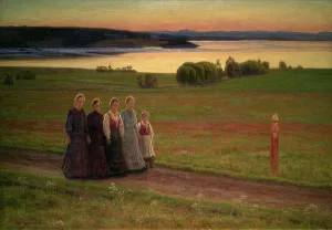 Midsummer Prints: Midsummer Night, Started 1901, finished 1902. Creator: Einar Ofsti