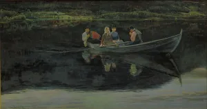 Midsummer Prints: Midsummer's Eve in Norway, 1886. Creator: Christian Skredsvig