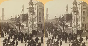 Bennett H H Prints: Midway Plaisance from Ill. Central Viaduct, 1887 / 93. Creator: Henry Hamilton Bennett