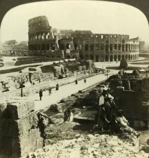 Colosseum Gallery: A mighty monument to pagan brutality - the Colosseum (E.) at Rome, c1909. Creator: Unknown