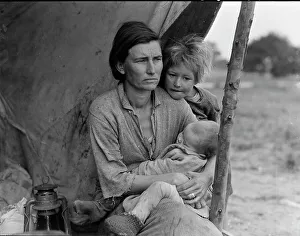 Displacement Prints: Migrant agricultural worker's family, 1936. Creator: Dorothea Lange