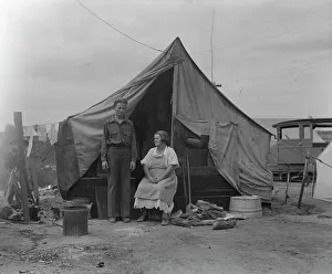 Shantytown Prints: Part of migrant family of five encamped near Porterville